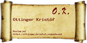 Ottinger Kristóf névjegykártya